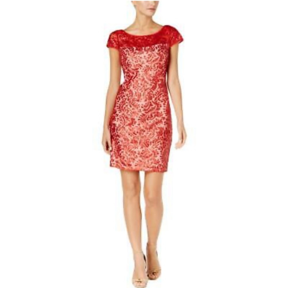 Calvin Klein Red sequin dress